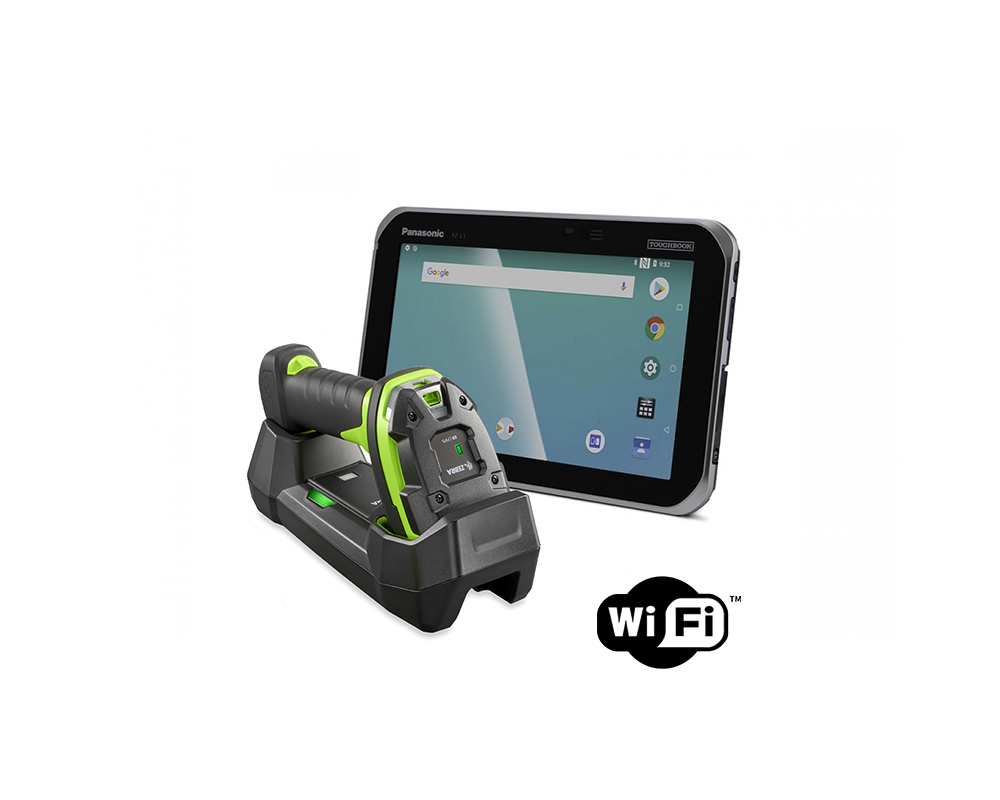 Set: Industrielles Tablet mit Scanner (Langstrecke - Wifi)